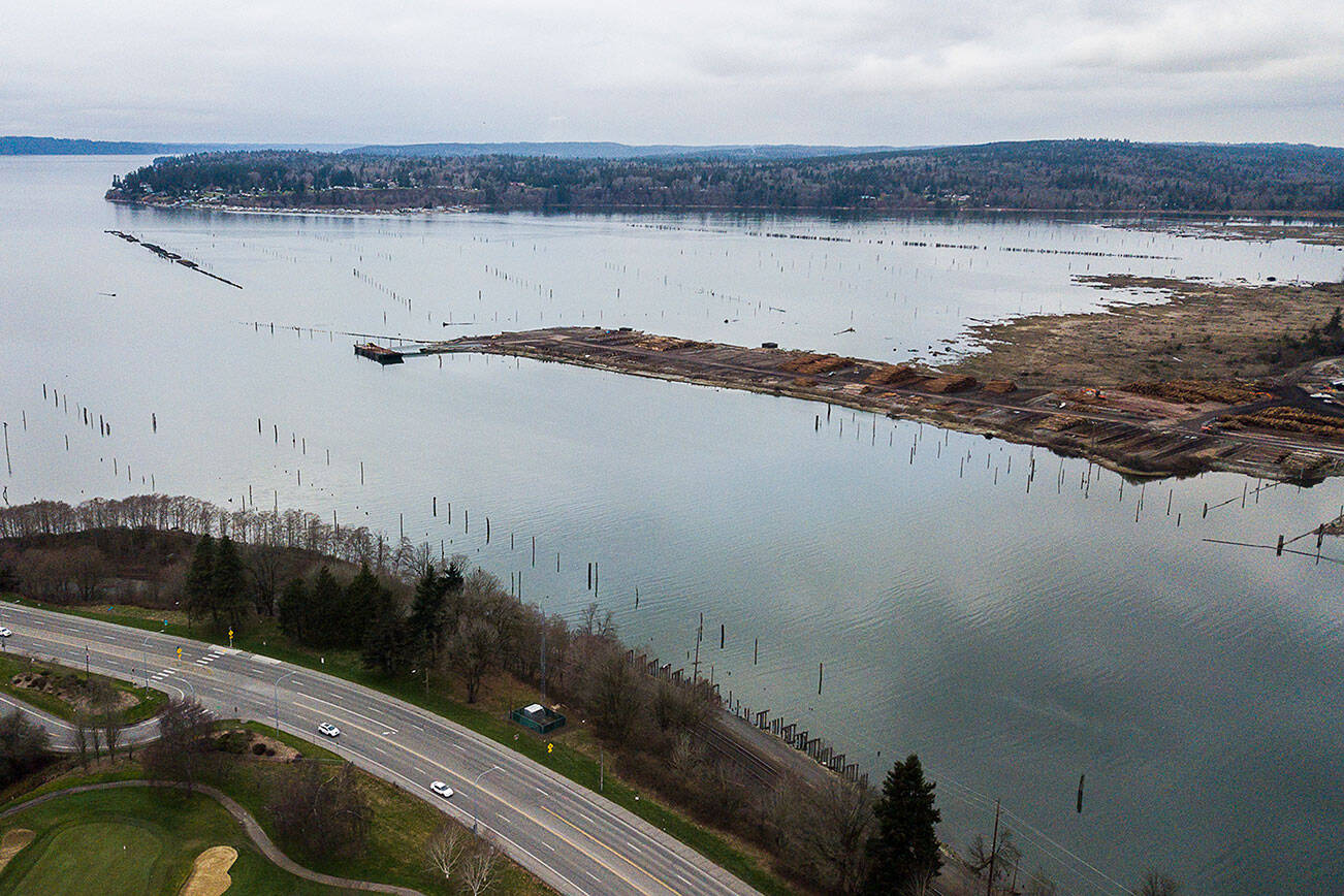 The mouth of the Snohomish River and Possession Sound. (Olivia Vanni / The Herald)