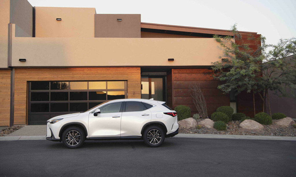 Exterior styling changes for the 2022 Lexus NX 250 include more pronounced creases and angles. (Manufacturer photo)
