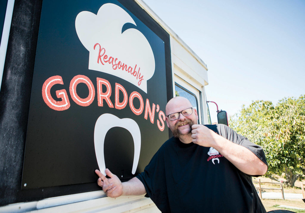 Chef Gordon Stewart’s food truck, Reasonably Gordon, is stationed at the Penn Cove brewery and taproom. (Olivia Vanni / The Herald)
