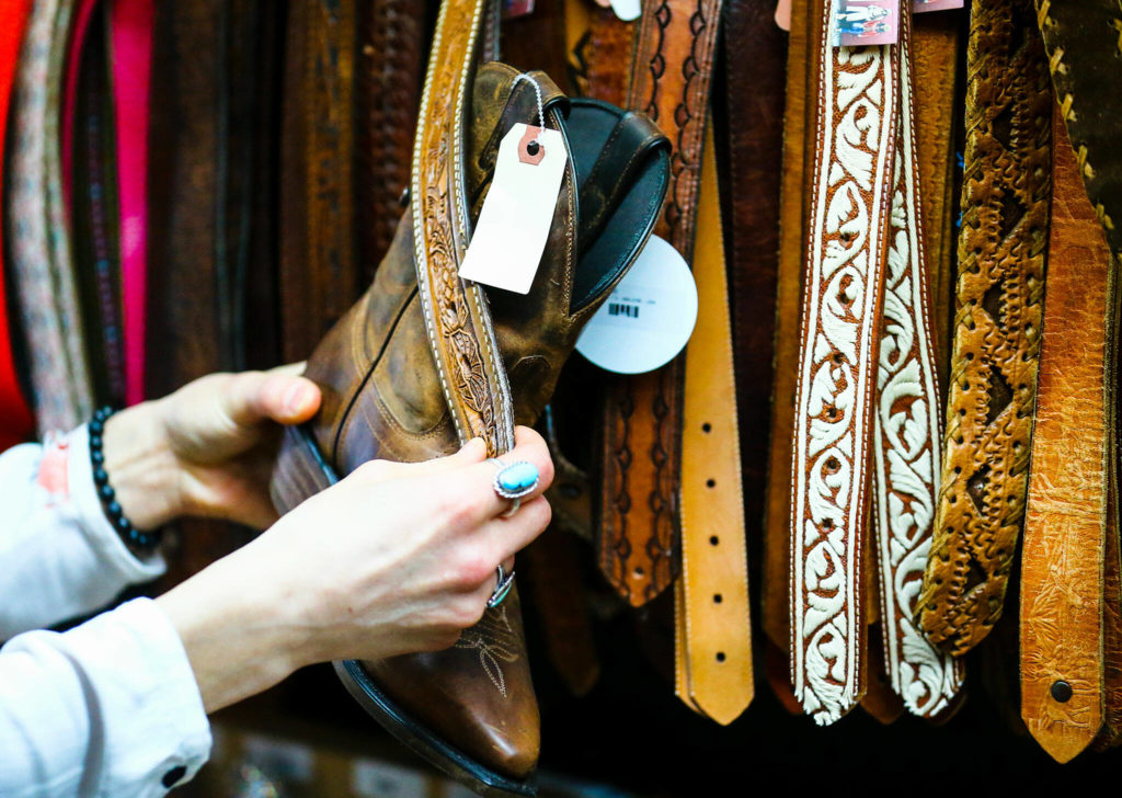 Some of the wares at FauxyFurr in Arlington. (Kevin Clark / The Herald) 
