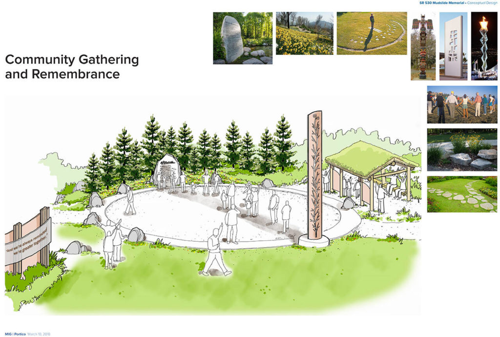 A concept for the memorial beacon at the site of the 2014 Oso mudslide. (Snohomish County Parks and Recreation)
