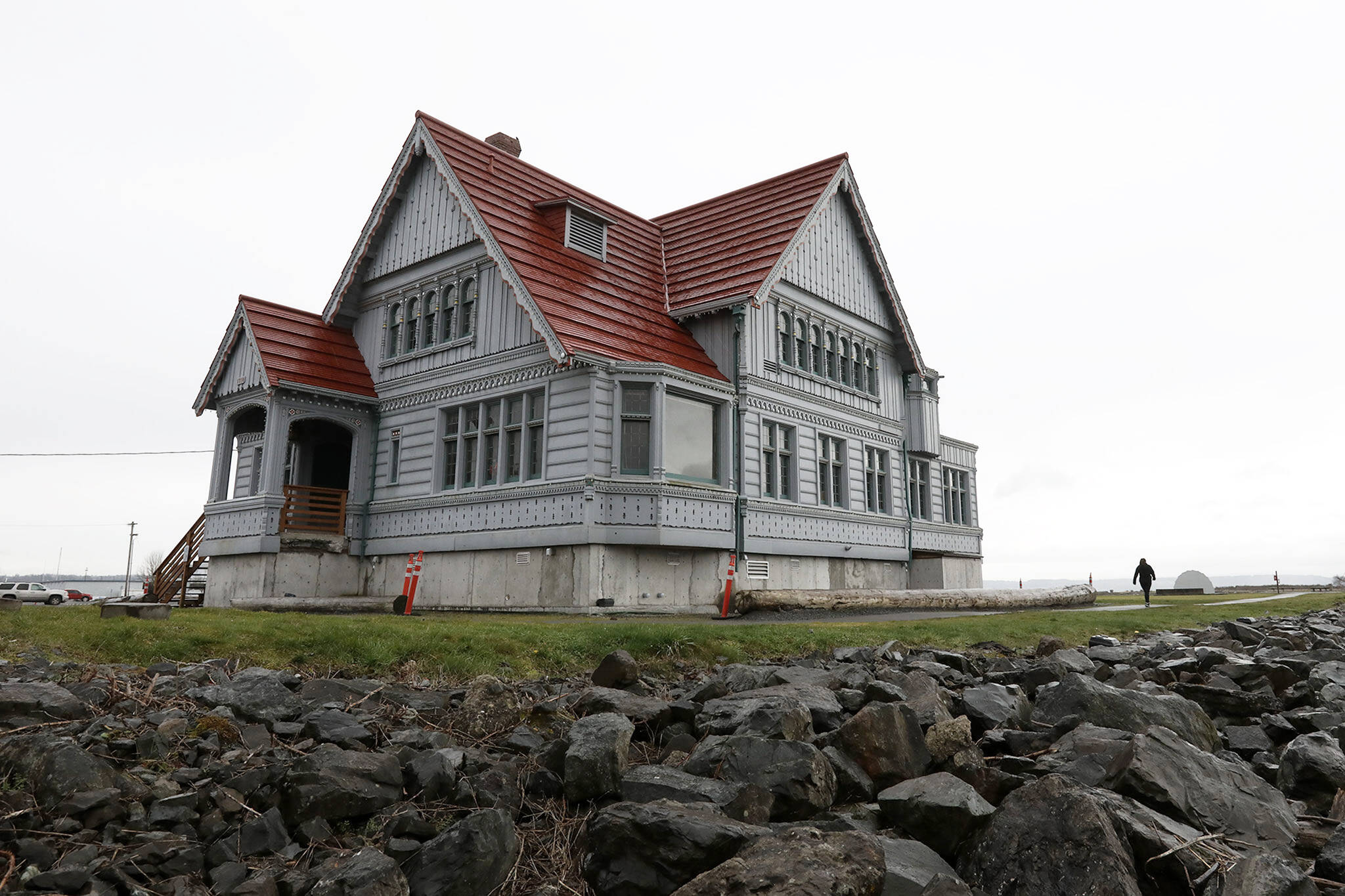 The Weyerhaeuser Building at the Port of Everett on Wednesday. (Ryan Berry / The Herald)