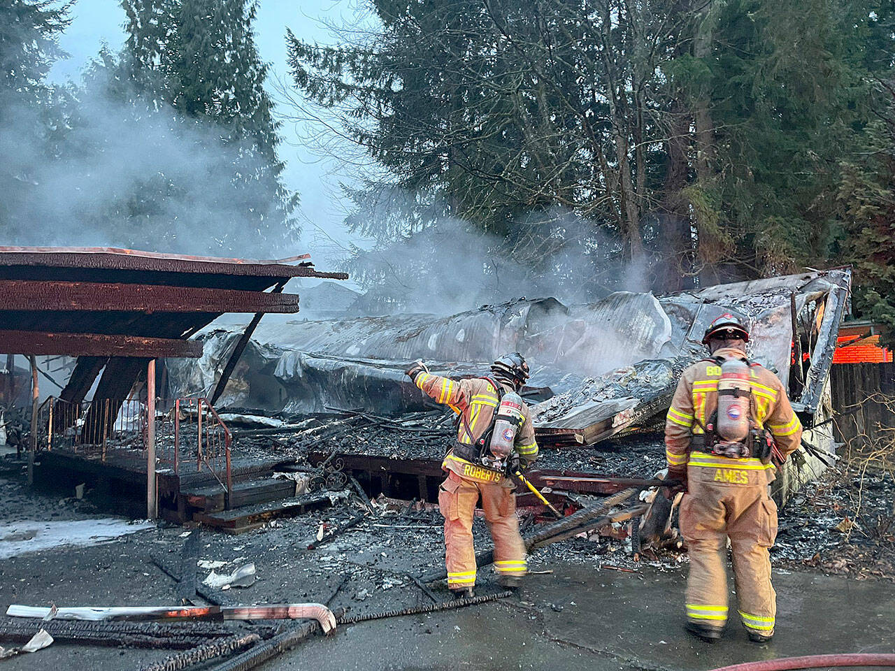 One person died Monday night in a house fire in north Bothell. (Bothell Fire Department)