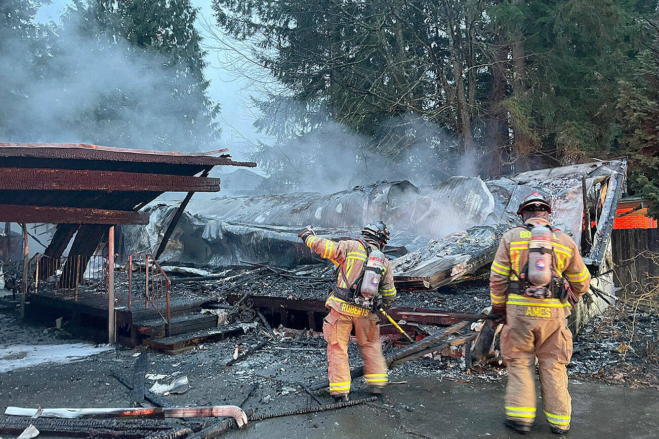 One person died Monday night in a house fire in north Bothell. (Bothell Fire Department)