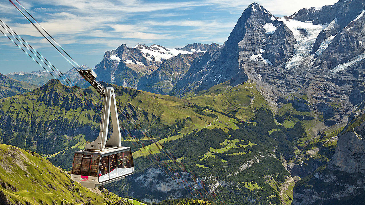 The Schilthornbahn transports locals and visitors alike.