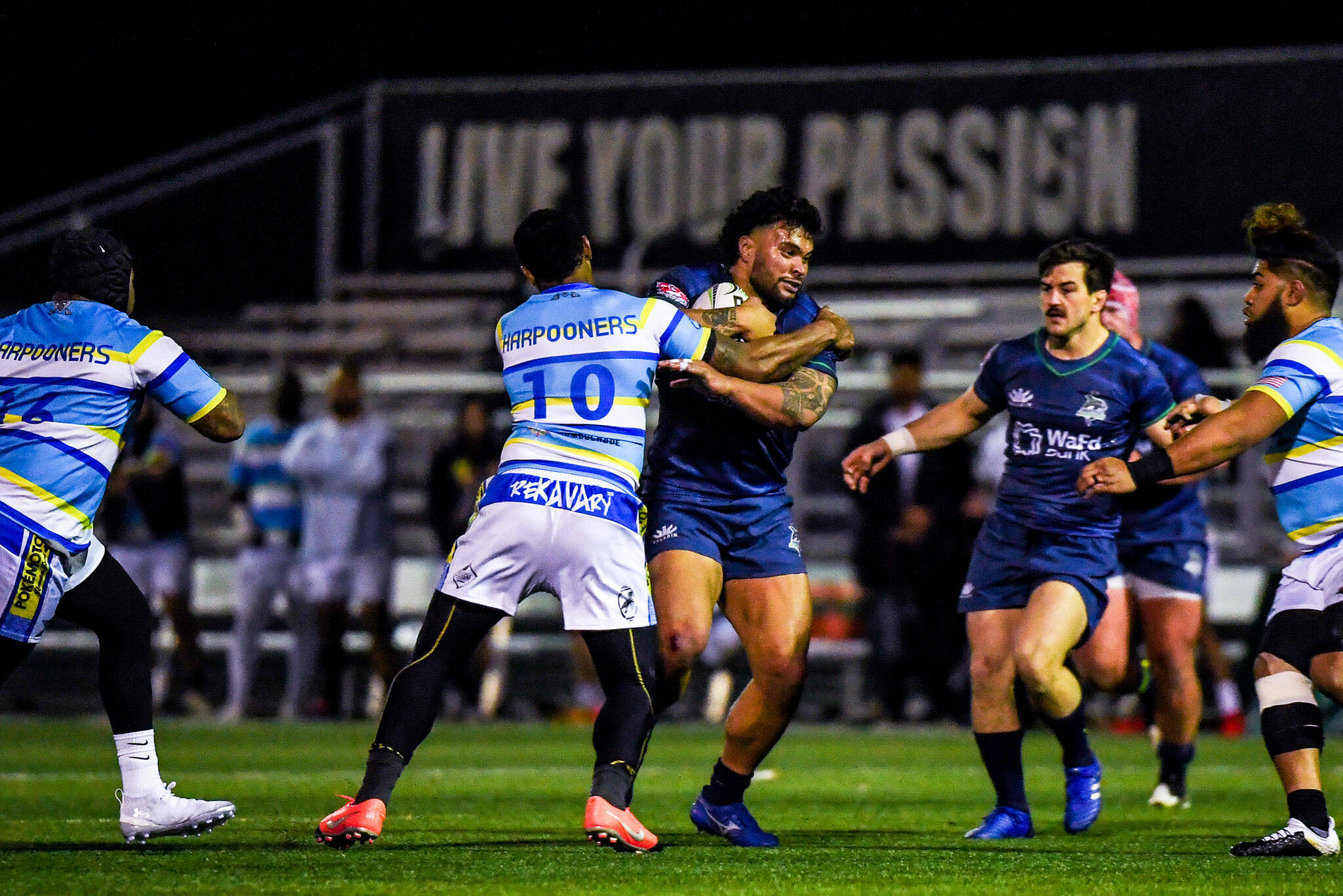 Taniela Tupou, an Archbishop Murphy High School graduate, plays for the Seattle Seawolves professional rugby team during a game against the Hartford Harpooners. (Seattle Seawolves)