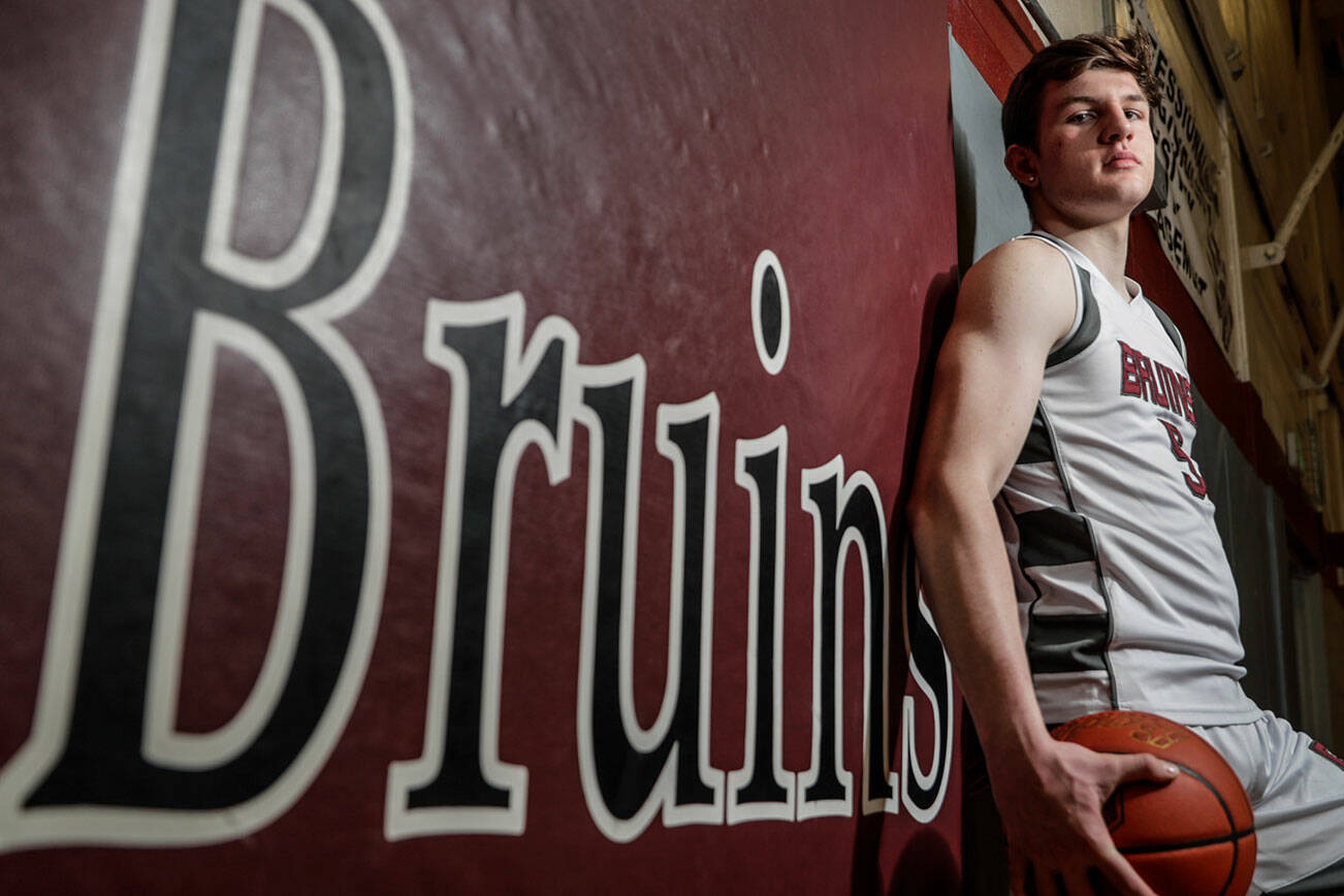 Devin Gilbert, Cascade Junior is the January Athlete of the Month. Photographed in Everett, Washington on March 14, 2022. (Kevin Clark / The Herald)