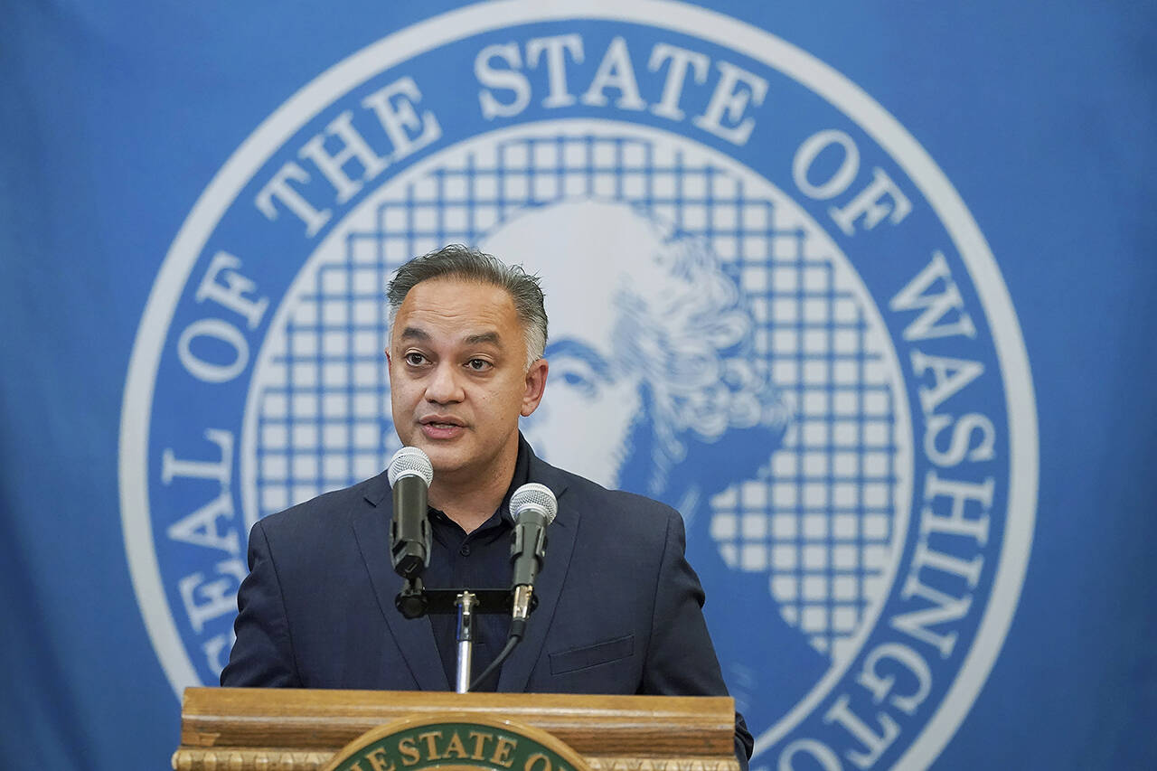 Washington Secretary of Health Umair A. Shah, seen here in 2021, said the state’s “WA Forward” plan would could help residents “coexist safely with COVID-19 for the foreseeable future.” (AP Photo/Ted S. Warren, file)
