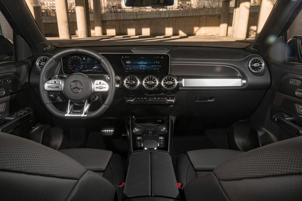 The AMG GLB 35 interior is a masterwork of Mercedes design. (Manufacturer photo)
