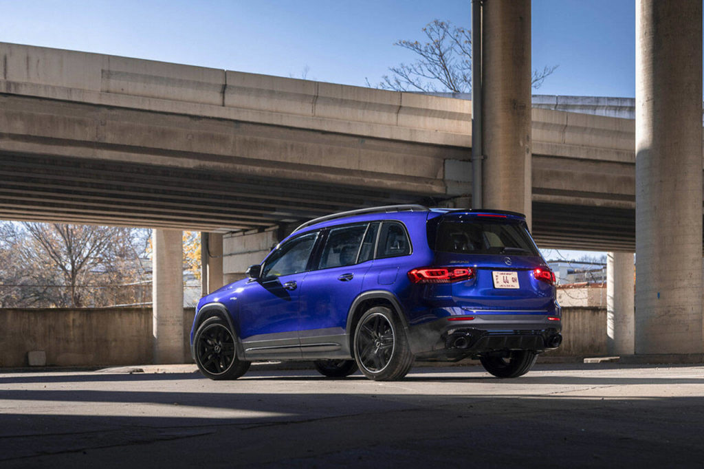 The Mercedes-AMG GLB 35 comes with standard five-passenger or optional seven-passenger seating. (Manufacturer photo)
