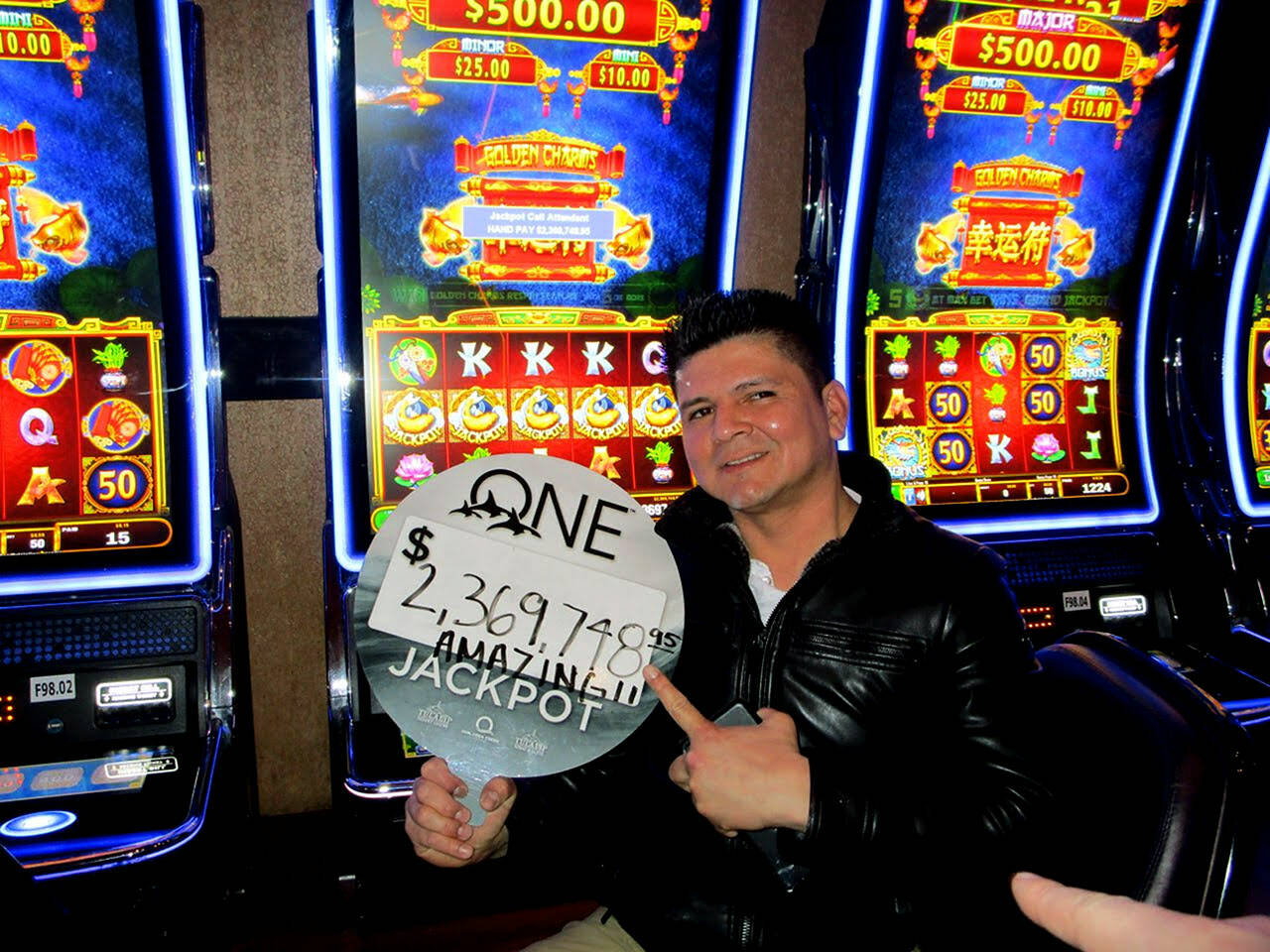 Jose Lopez, a Lynnwood self-employed painter, won $2.4 million on a progressive slot machine at Tulalip Resort Casino on March 20. This beats the previous $1.1 million record at the casino, and is the largest known slot machine win at any casino in state history. (Photo provided)