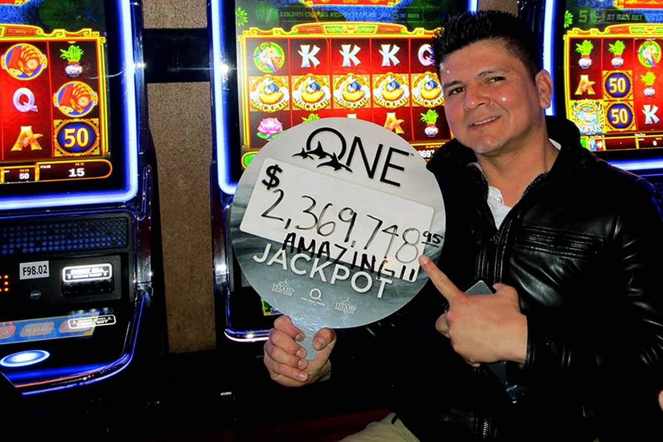 Jose Lopez, a Lynnwood self-employed painter, won $2.4 million on a progressive slot machine at Tulalip Resort Casino on March 20. This beats the previous $1.1 million record at the casino, and is the largest known slot machine win at any casino in state history. (Photo provided)