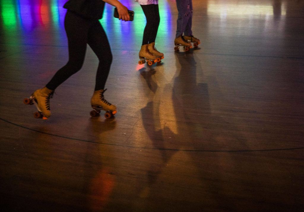 People skate during the final open skate session at the Everett Skate Deck on Sunday. (Olivia Vanni / The Herald)
