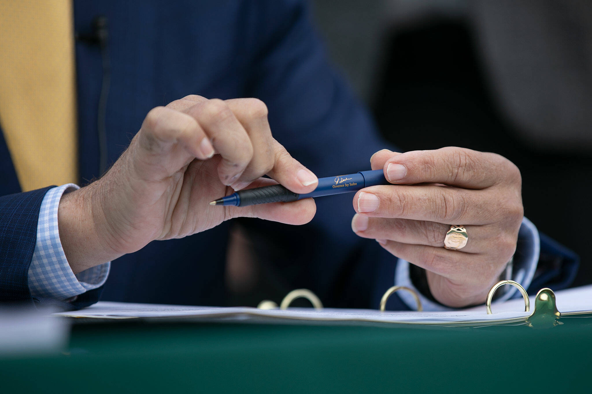 State lawmakers challenged Gov. Jay Inslee over the legality of two line-item vetoes. The litigation seems to be nearing an end, with the governor conceding in one case and lawmakers acting to make the other moot. (Ryan Berry / Herald file)