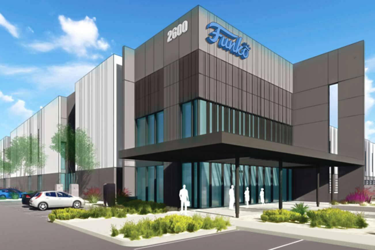 An artist's rendering of the new Funko warehouse in Buckeye, Arizona. (Funko) 20220407