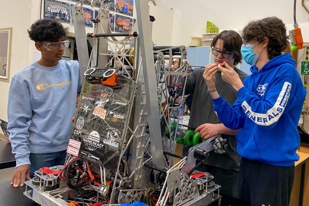 Members of the the Glacier Peak High School robotics team are heading to a world competition in Texas. (Courtesy photo)

