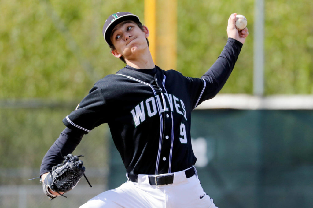 Jackson starter Aiden Lundquist pitched four scoreless innings. (Kevin Clark / The Herald)
