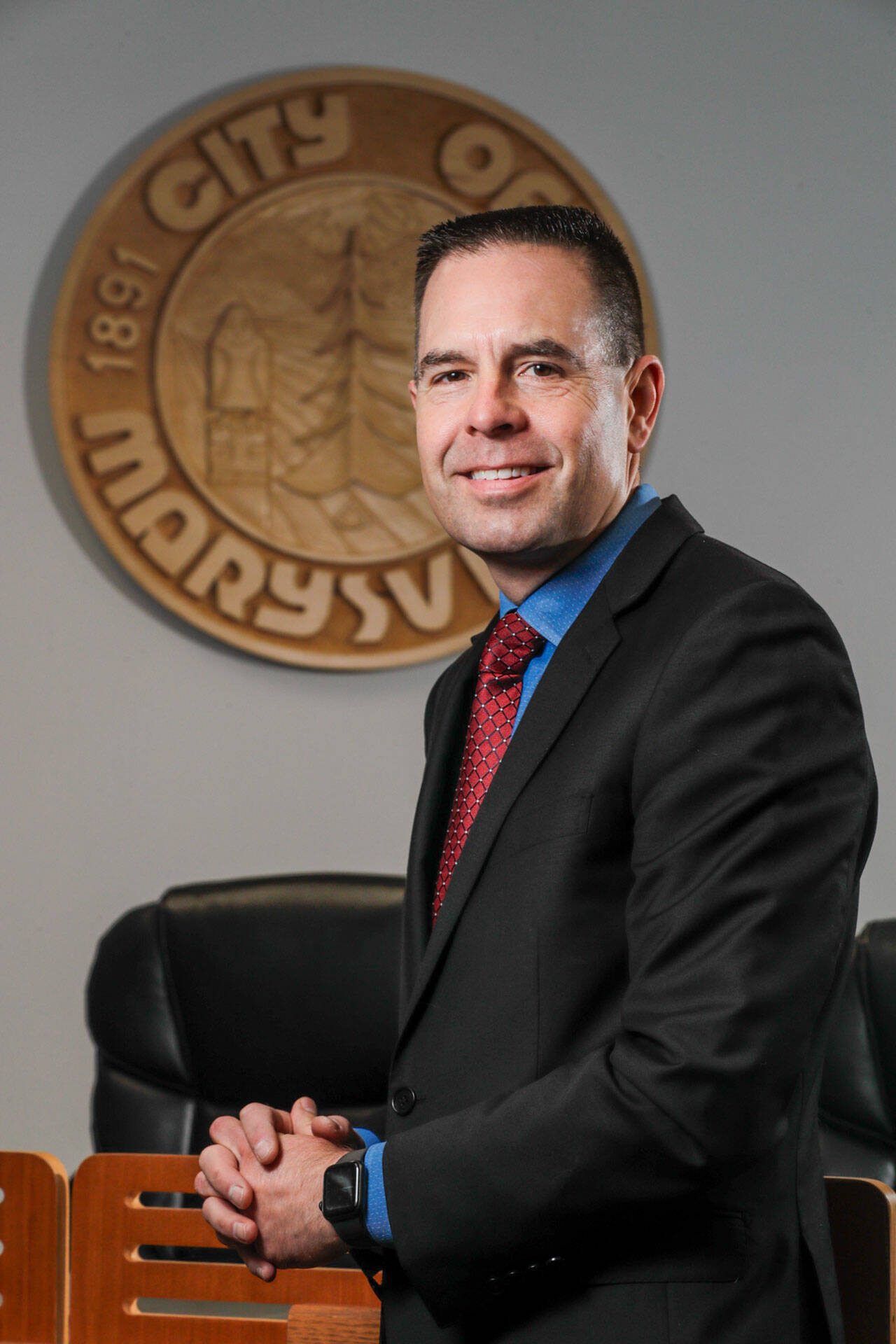 Marysville Mayor Jon Nehring is this year’s winner of the Henry M. Jackson Award given by Economic Alliance Snohomish County. (Kevin Clark / The Herald)