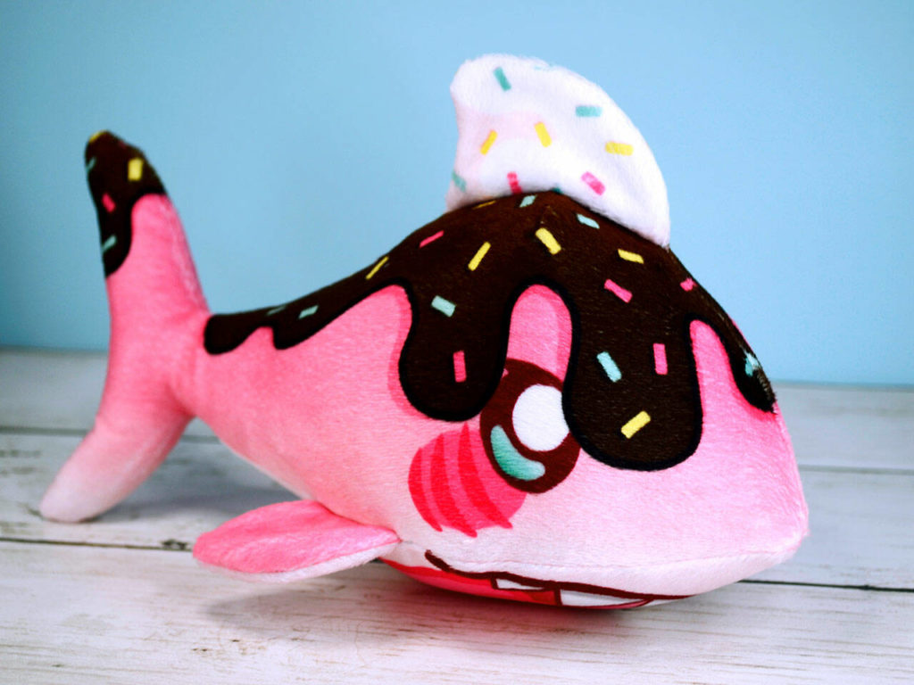 This Sundae Shark is one of a hundred plushies Bailey Hendrickson has crafted. (Bailey Hendrickson)
