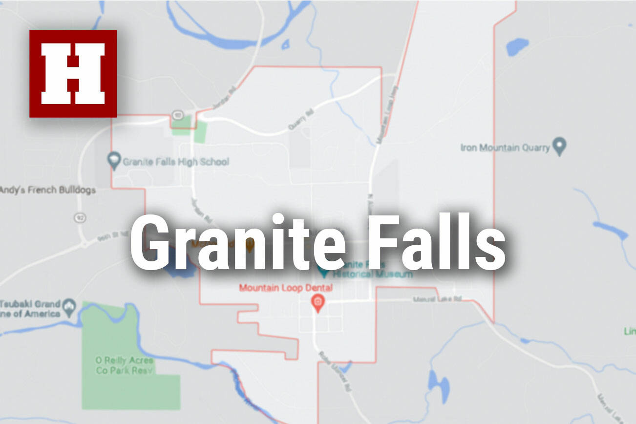 Logo for news use featuring the municipality of Granite Falls in Snohomish County, Washington. 220118