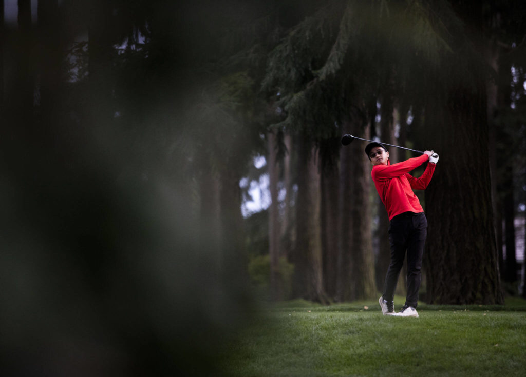 Eric Leonen is part of a trio of state-bound golfers for the Archbishop Murphy boys team. (Olivia Vanni / The Herald)
