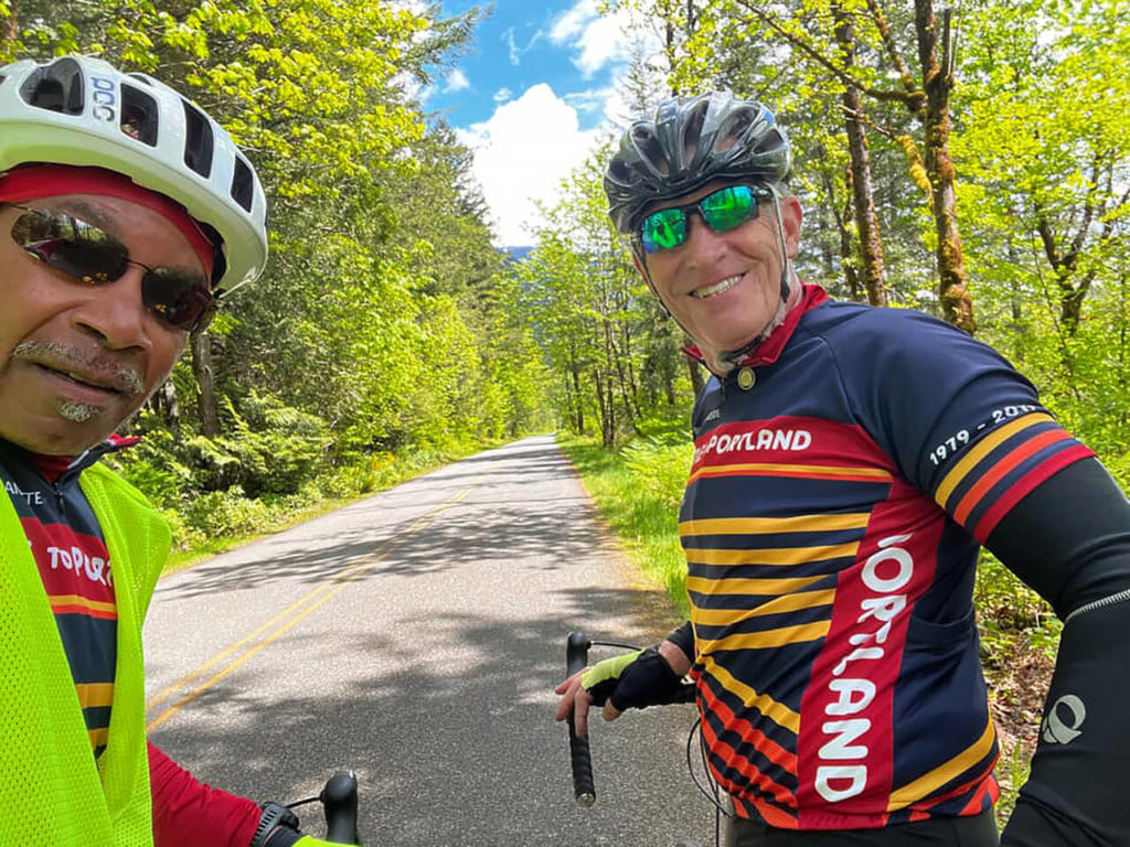 Gene Woodard, 68, and Ray Wittmier, 67, are riding coast-to-coast on a 50-day trek to raise money for St. Baldrick’s Foundation for pediatric cancer research. (Submitted photo)
