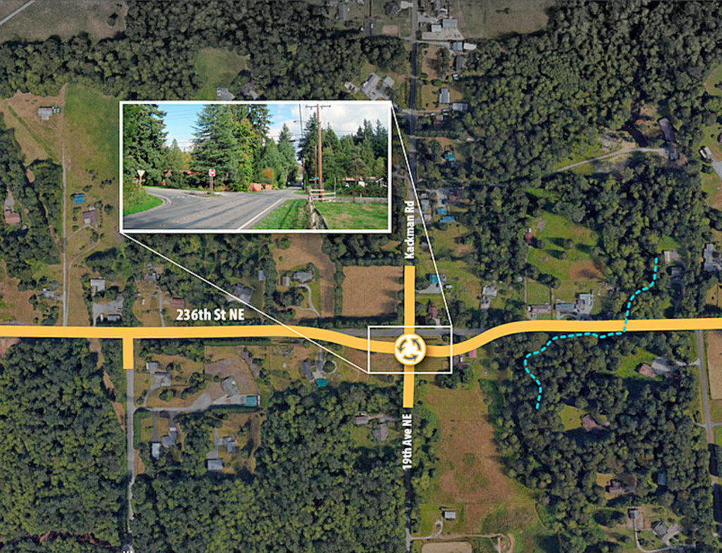 The Stillagumish Tribe of Indians is building a roundabout at the intersection 236th Street NE and 19th Avenue NE also called Kackman Road. (Stillaguamish Tribe of Indians)
