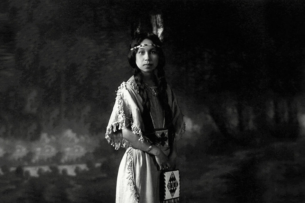 Harriette Shelton Dover, pictured here as a girl, was an iconic Tulalip Tribal leader who died in 1991. She survived brutal abuse in the federally run Tulalip Indian School. (Courtesy of Hibulb Cultural Center)
