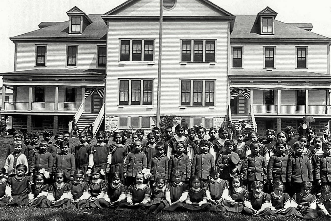 Indigenous children from around the Pacific Northwest were forced by the U.S. government to attend the Tulalip Indian School. (Tulalip Tribes Hibulb Cultural Center)