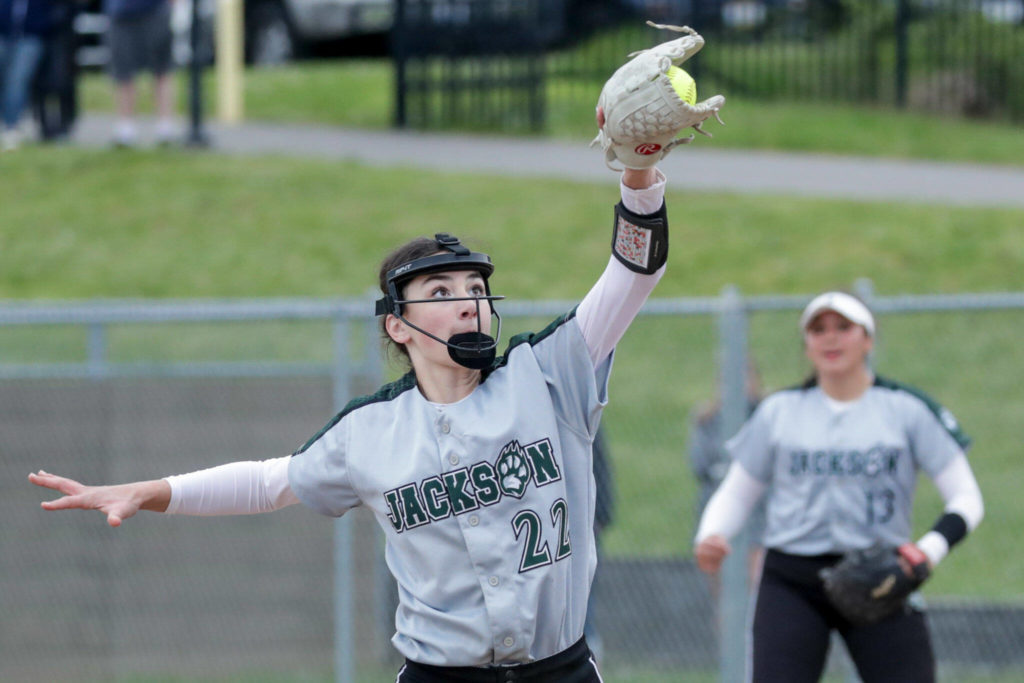 Jackson’s Allie Thomsen was named to the All-Wesco 4A first team in softball. (Kevin Clark / The Herald)
