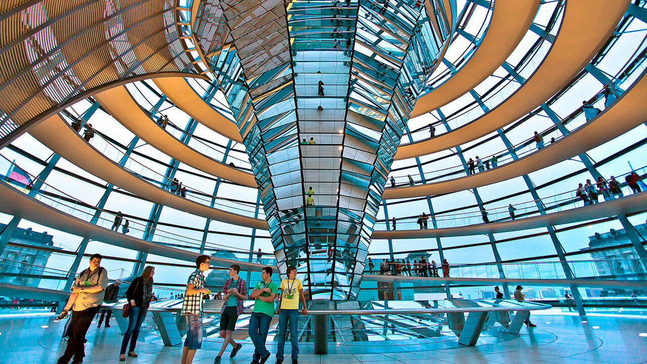 Inside the dome of the Reichstag, Germany’s parliament building. (Rick Steves’ Europe)