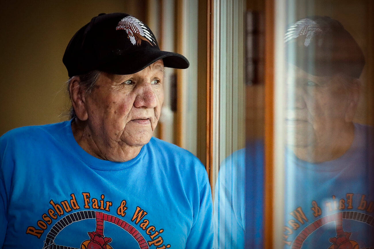 Matthew War Bonnet, 76, of Snohomish, attended St. Francis Indian School in South Dakota from 1952 to 1960. (Kevin Clark / The Herald)