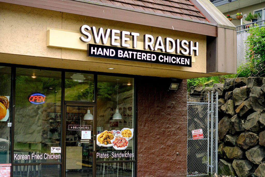 9 Delicacies is now Sweet Radish: The Everett restaurant recently rebranded with a special focus on hand-breaded chicken sandwiches and platters. (Taylor Goebel / The Herald)
