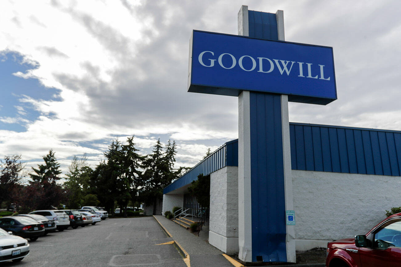 The city of Lynnwood is planning to purchase the Goodwill to build a park. Photographed on June 21, 2022.  (Kevin Clark / The Herald)