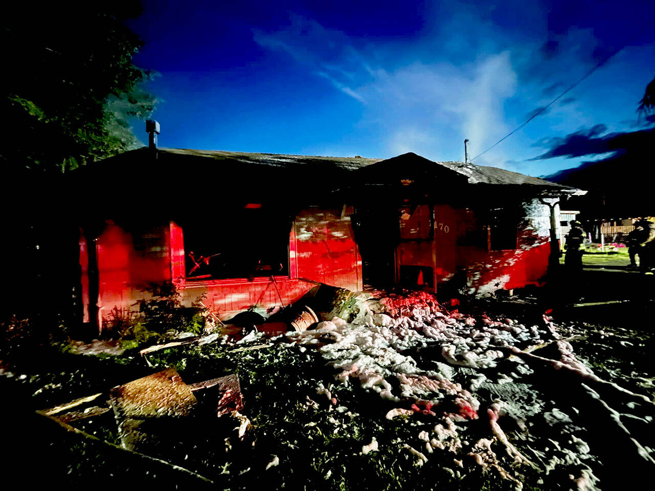 A family escaped a house fire early Thursday morning in downtown Darrington, but their pets died. (Darrington Fire District)