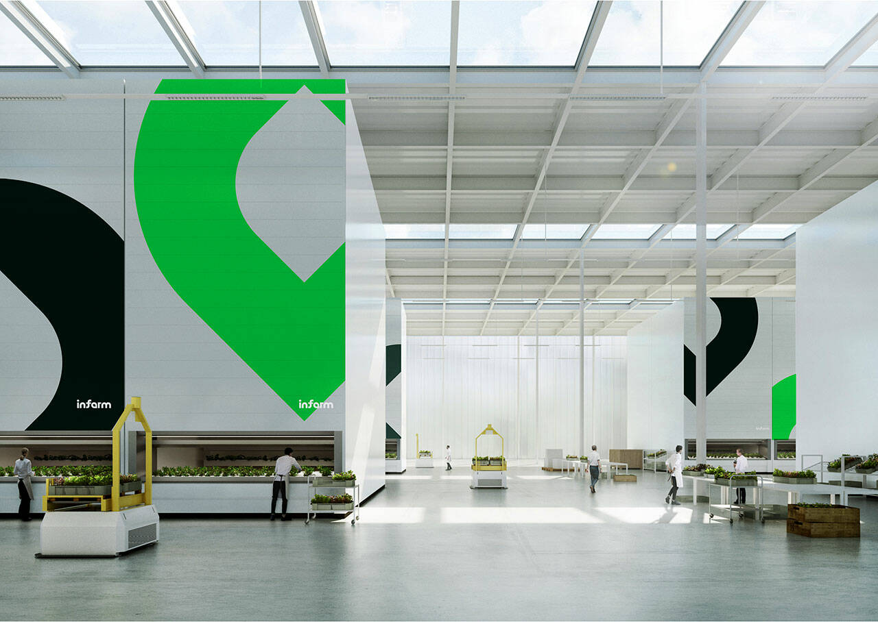 View inside one of Infarms vertical farms. (Infarm)