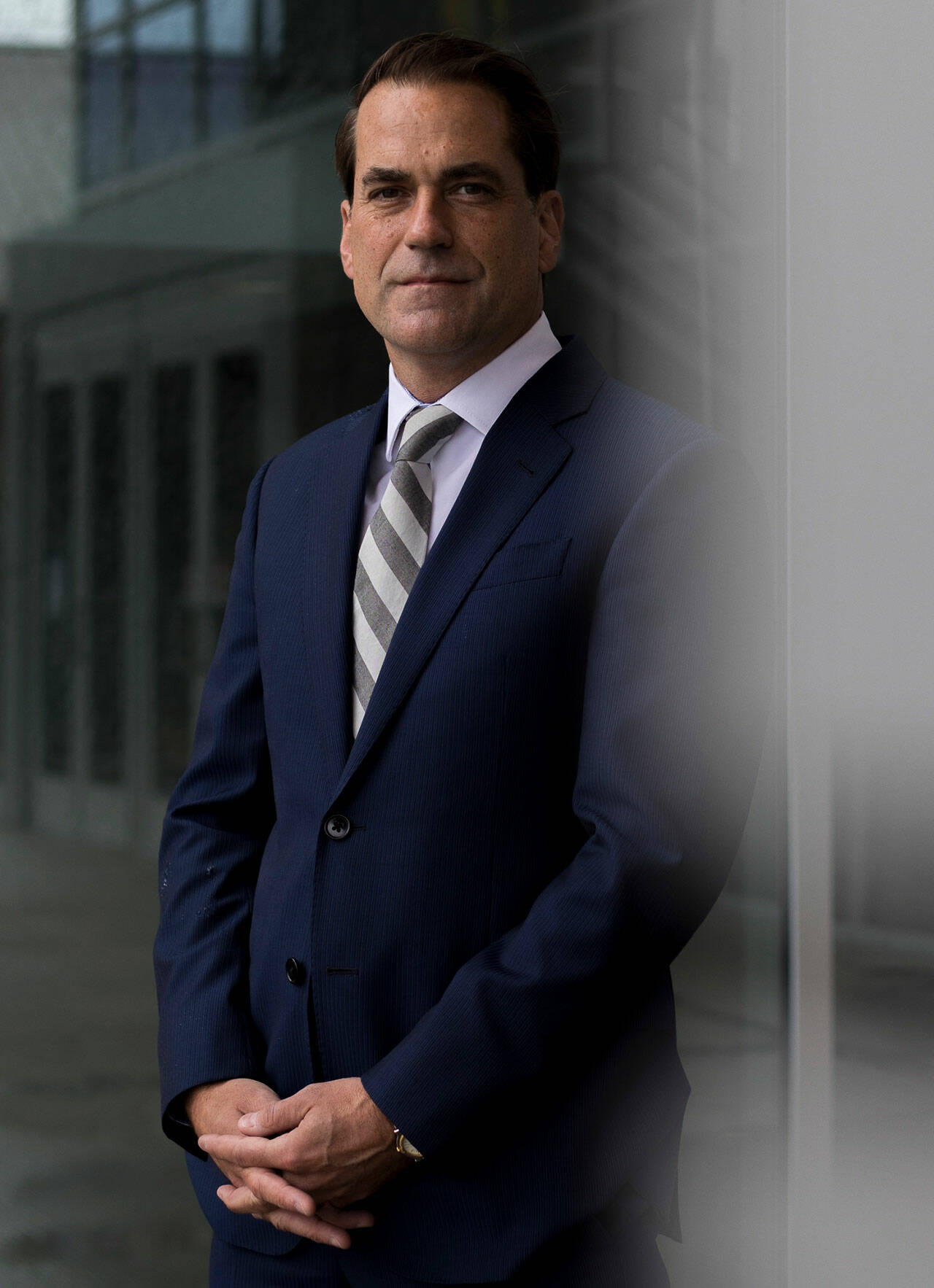 Snohomish County Prosecutor Adam Cornell at the Snohomish County Courthouse in Everett. (Olivia Vanni / The Herald)