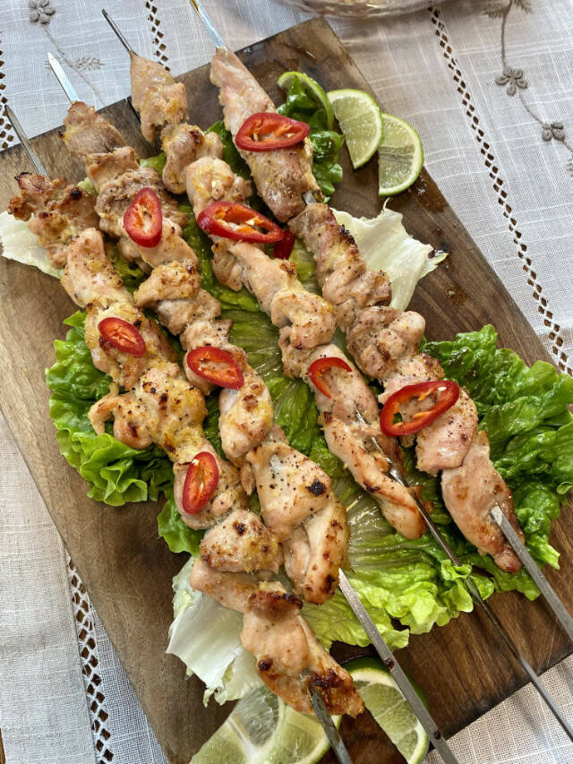 Lemongrass Skewered Chicken Kabobs