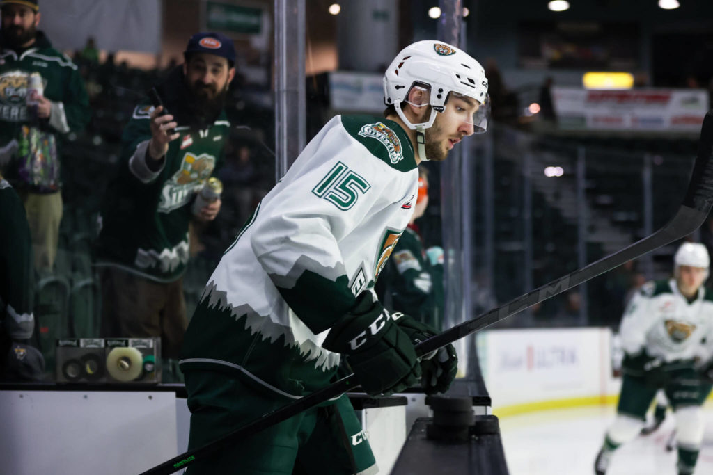 The Silvertips’ Ryan Hofer was selected by the Washington Capitals with the 181st overall pick in the NHL draft on Friday. (Kristin Ostrowski / Everett Silvertips)
