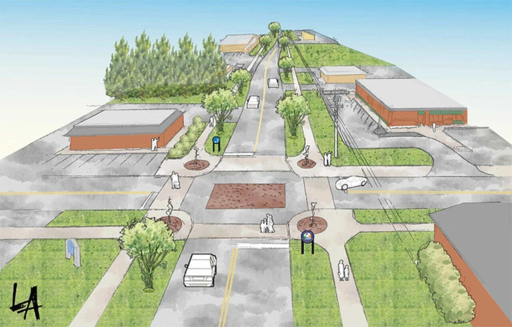 Concept drawings for the Twin City Mile Project, which plans to revitalize downtown. (City of Stanwood)
