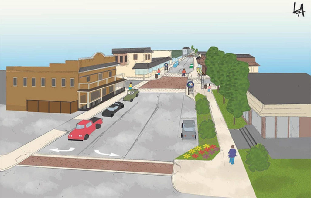 Concept drawings for the Twin City Mile Project, which plans to revitalize downtown. (City of Stanwood)
