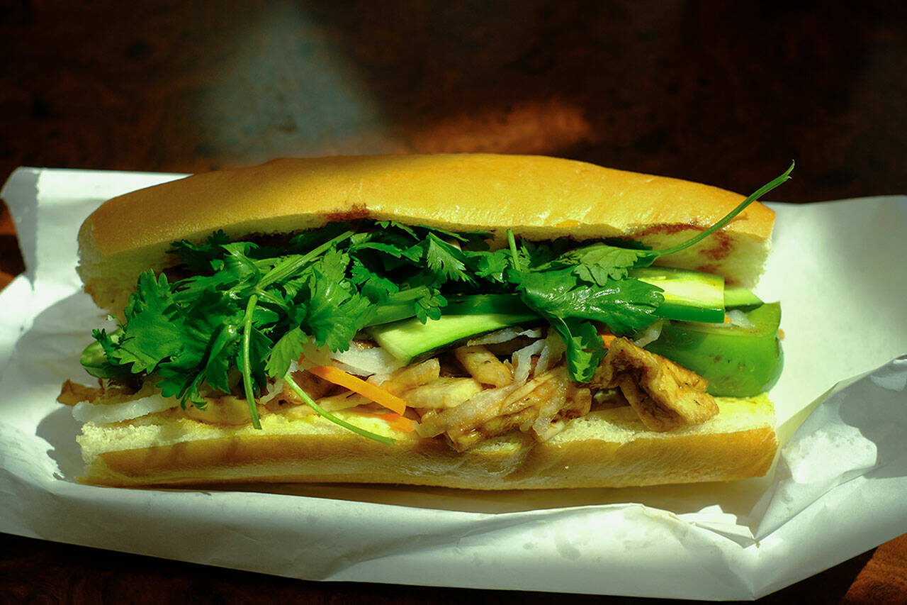 A bahn mi at Rise and Shine Bakery in Edmonds.