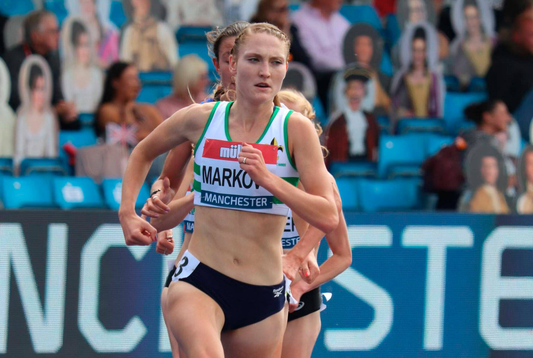 Great Britain’s Amy-Eloise Markovc, a Glacier Peak High School graduate, competes at the British Championships on June 27, 2021, in Manchester, England. (Photo by James Rhodes)