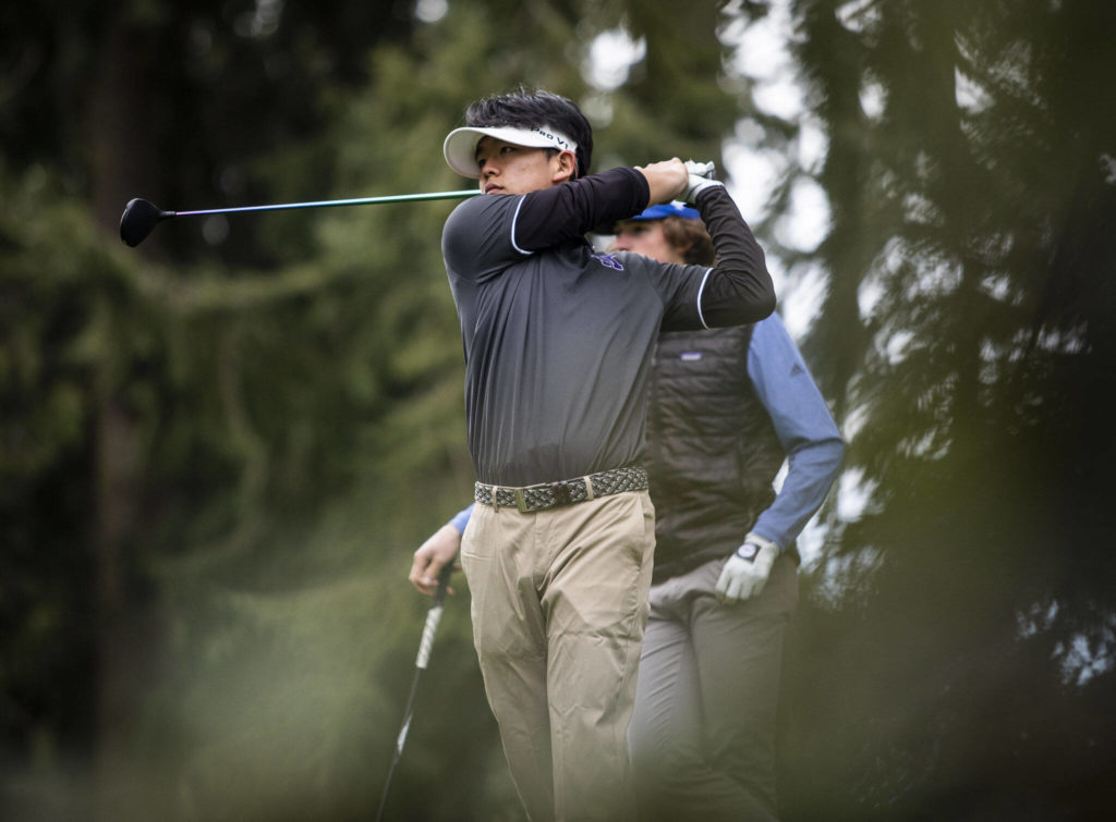 Daniel Kim led Kamiak boys golf to a second-place state finish. (Olivia Vanni / The Herald)
