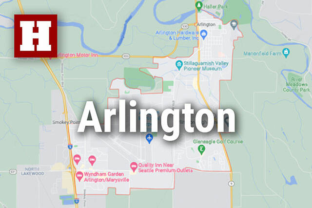 Logo for news use featuring the municipality of Arlington in Snohomish County, Washington. 220118