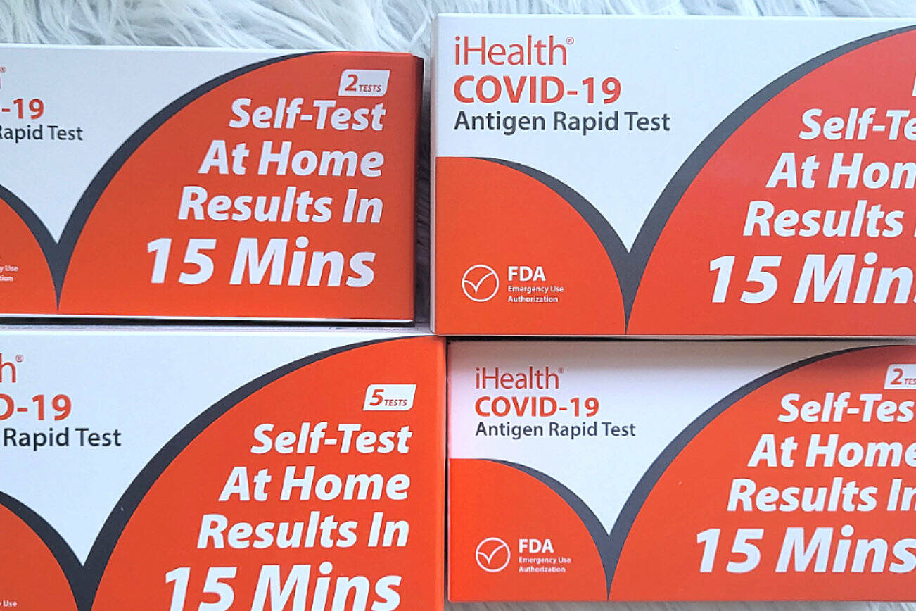Caption: Now’s a great time to stock up on free Covid tests available to Washington State residents at: https://sayyescovidhometest.org.