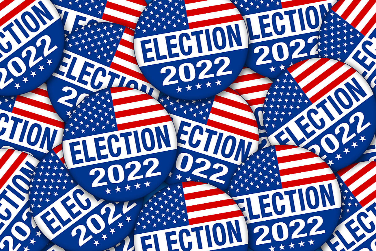 2022 Election campaign buttons with the USA flag - Illustration