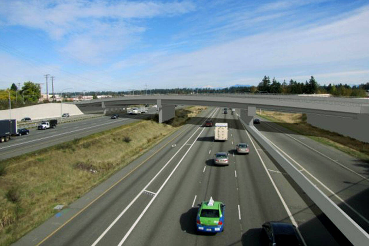 A rendering of the Poplar Way bridge over Interstate 5 in Lynnwood. (City of Lynnwood)