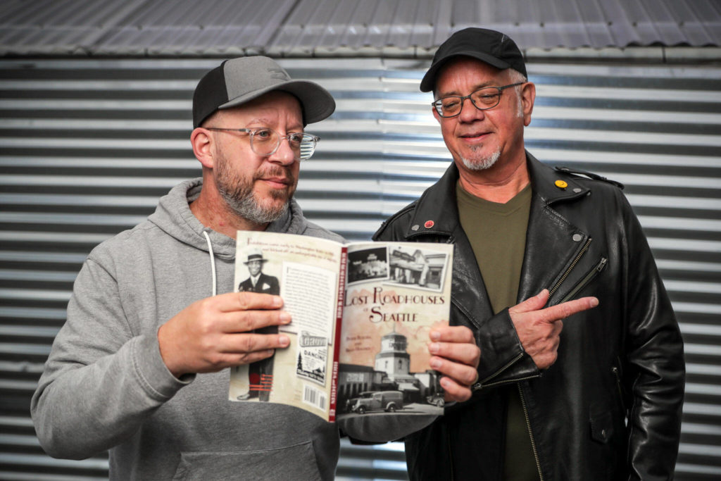 Brad Holden, left, and Peter Blecha, authors of a new book about Prohibition-era roadhouses. (Kevin Clark / The Herald)
Brad Holden, left, and Peter Blecha, authors of a new book about Prohibition-era roadhouses. (Kevin Clark / The Herald)
