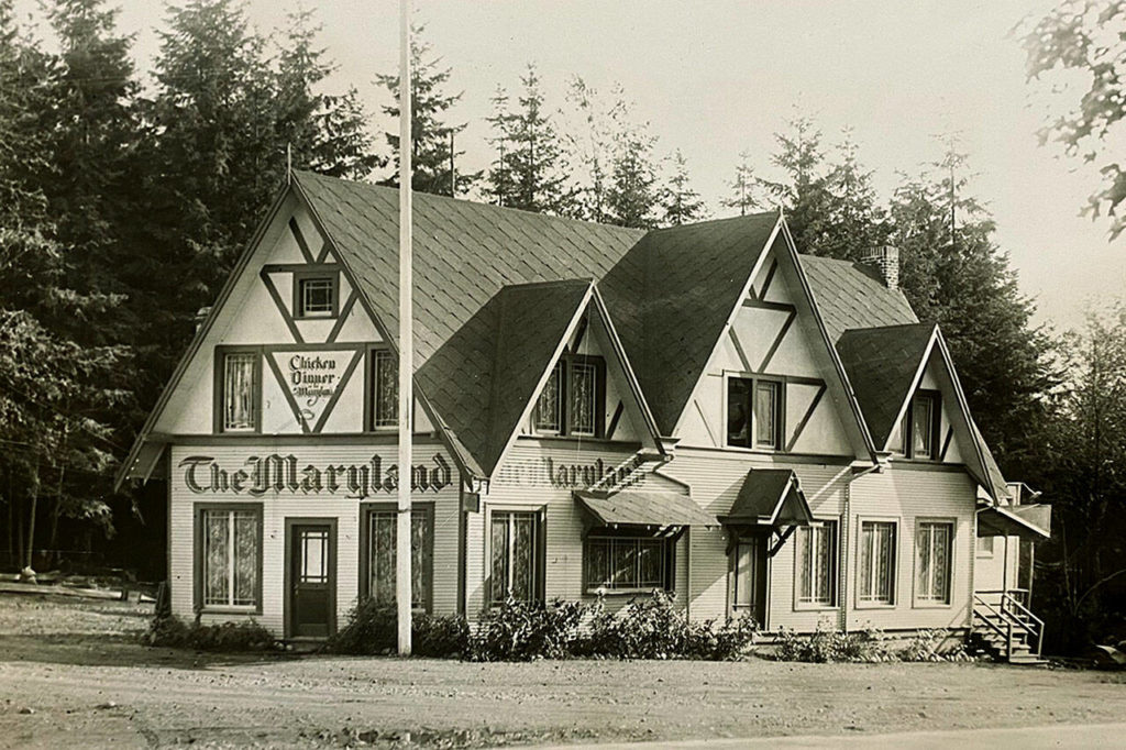 The Maryland, one of the earliest roadhouses to open in Edmonds, is pictured here circa 1927. The business sat near the corner of 212th Street and Highway 99. (Courtesy of Brad Holden)
